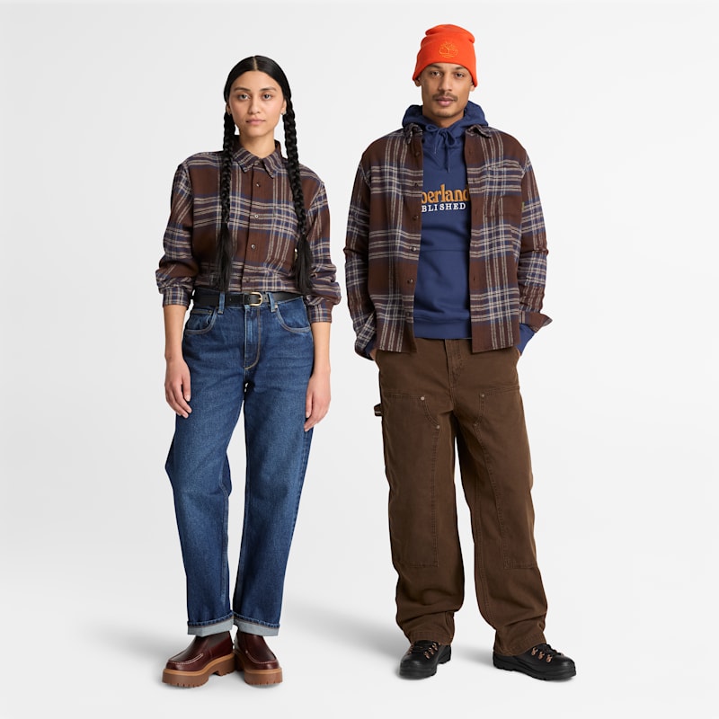 Женские рубашки Timberland Indigo Check Regular Shirt — фото 2