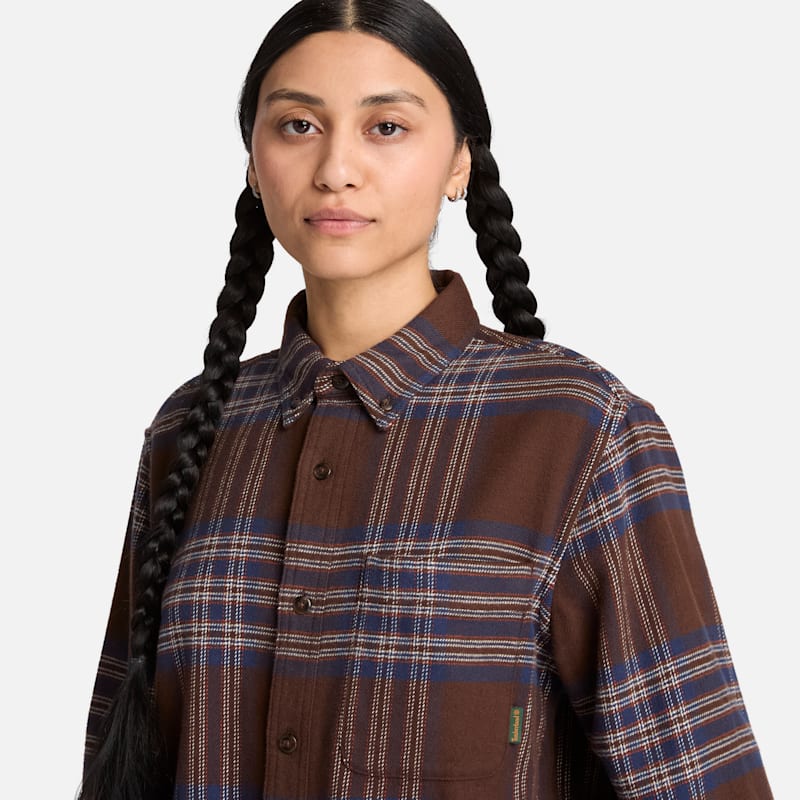 Женские рубашки Timberland Indigo Check Regular Shirt — фото 5