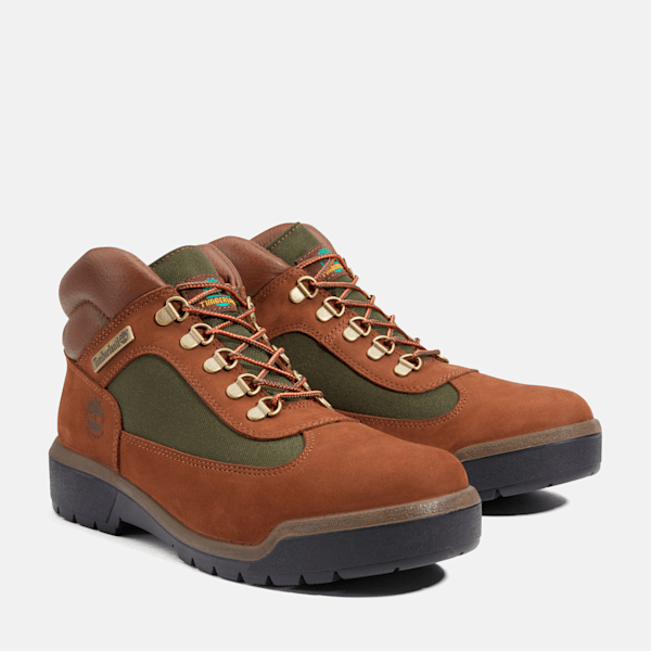 Green and brown timberland field boots on sale