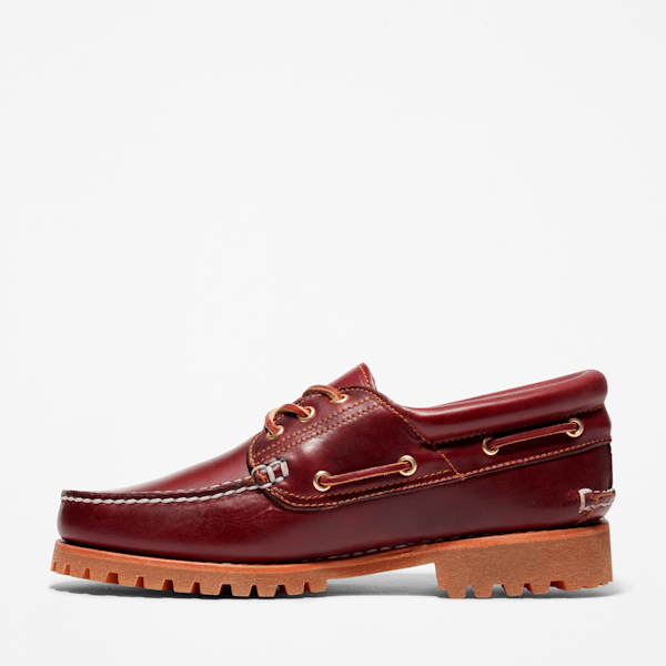 靴 WhiteMountaineering/Timberland 3 Eye Lug Men's 3-Eye Lug Handsewn Boat Shoe - Burgundy | Timberland US
