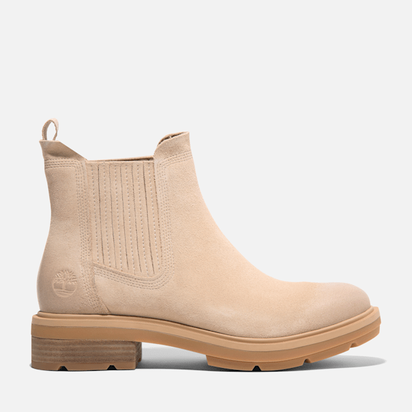 Timberland Women s Brimfield Mid Chelsea Boot in Lt beige suede