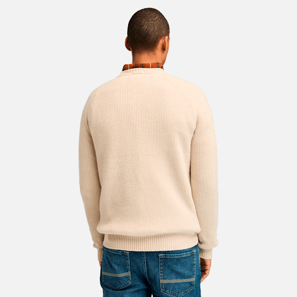 Beige crew neck sweater mens best sale