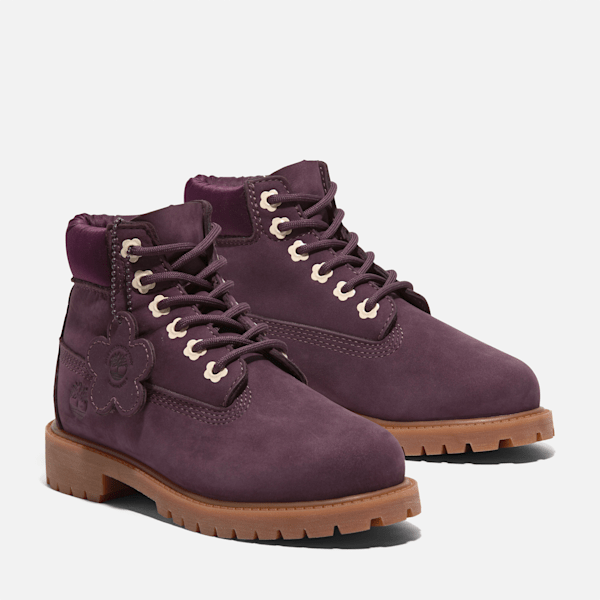Youth Timberland®6-Inch Waterproof Boots Dark Purple