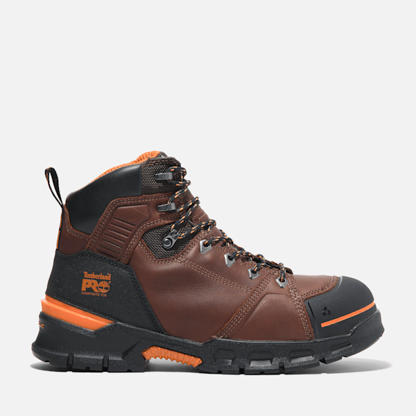 Men's Endurance EV Comp-Toe Work Boots - Teak Brown/Orange