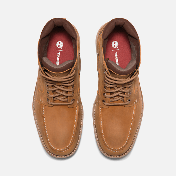 Men's Britton Road 7-Eye Moc Toe Boots - Wheat Full-Grain