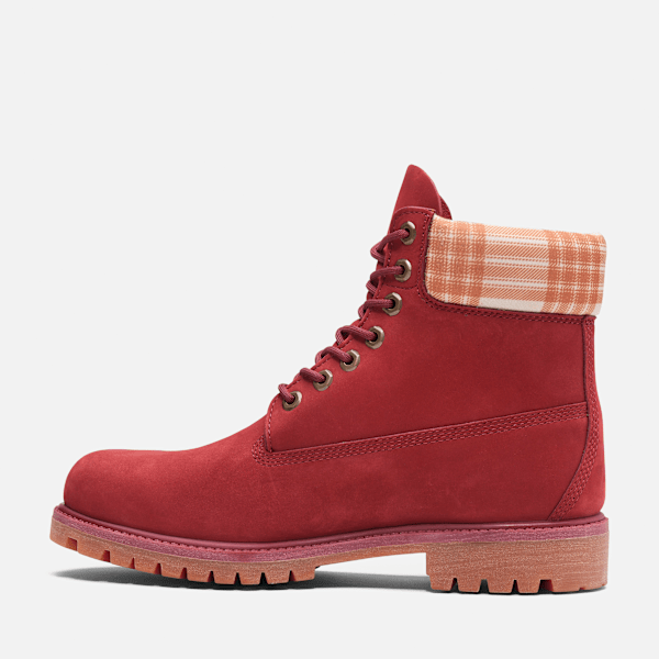 Timberland Holiday 2024 ‘Nice’ Themed Red Suede 6” Boots Mens Size 7