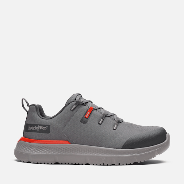 Men's Intercept Steel-Toe Work Sneakers Grey/Red Timberland US