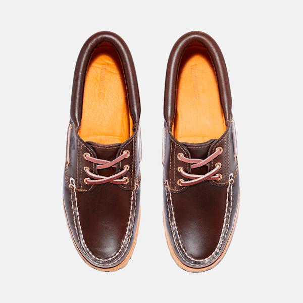 Timberland heritage noreen boat shoes in brown full grain leather