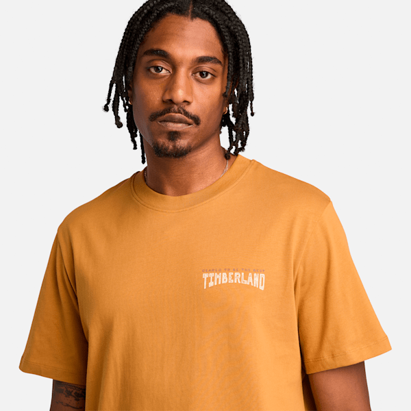 ★KODAK★ Yoyo Man Graphic Short Sleeve T-Shirt ORANGE Mens-Work-Inspired-Back-