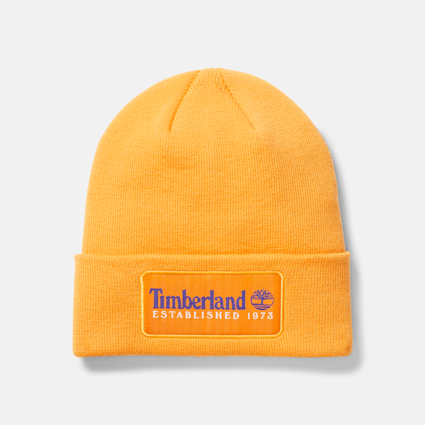 激レア✨入手困難 Timberland ビーニー　ロゴ　イエロー　ブラウン Timberland-T100901231-