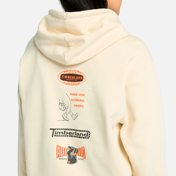 Beige graphic hoodie best sale