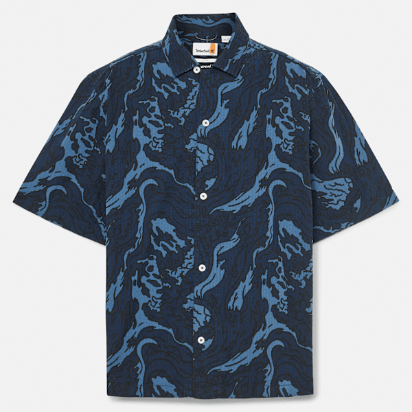 Men's Seersucker Graphic Resort Shirt