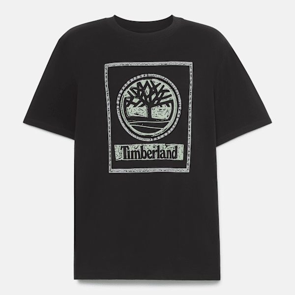 ★Timberland★ Stack Logo Colored 半袖 ロゴ Tシャツ black Square Stack Logo Short-Sleeve T-Shirt