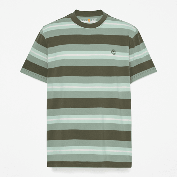 【SATIIIZ】Caned Stripe Short Sleeve T-shirt Womens-Dunstan-ShortSleeve-