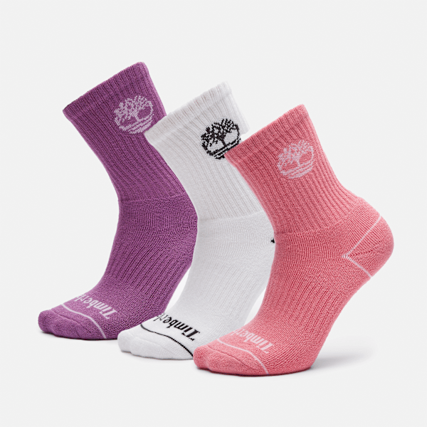 Kids' Bowden 3-Pack Tree Logo Full-Cushion Crew Sock
