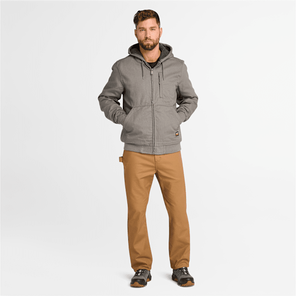 Men's Timberland PRO® Gritman Fleece-Lined Hooded Canvas Jacket