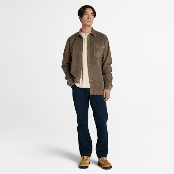 Men's Wharf River Waffle Henley Long-Sleeve Polo Shirt