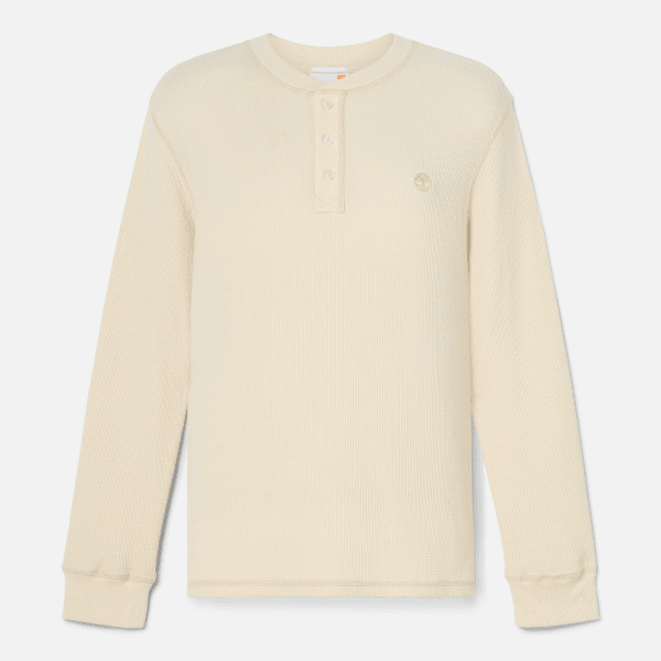 Men's Wharf River Waffle Henley Long-Sleeve Polo Shirt
