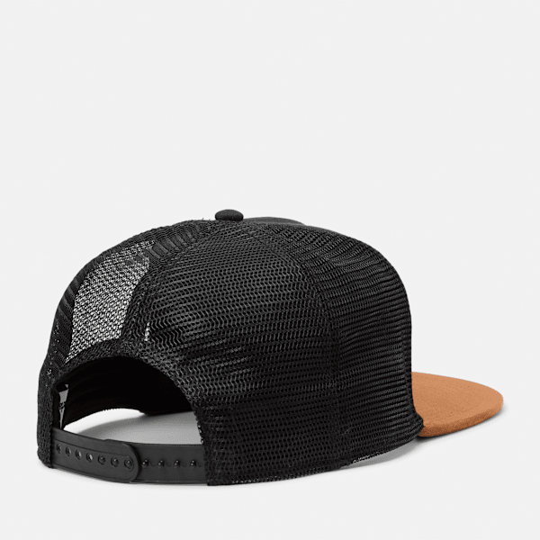 Men's Faux Suede Flatbrim Trucker Hat