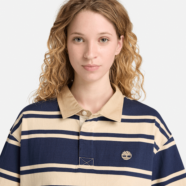 Striped Short-Sleeve Rugby Polo
