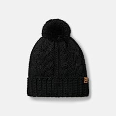 Tuque en tricot torsadé avec pompon