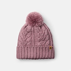 Tuque en tricot torsadé avec pompon