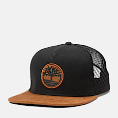 Faux Suede Flatbrim Trucker Hat
