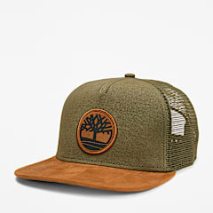 Faux Suede Flatbrim Trucker Hat