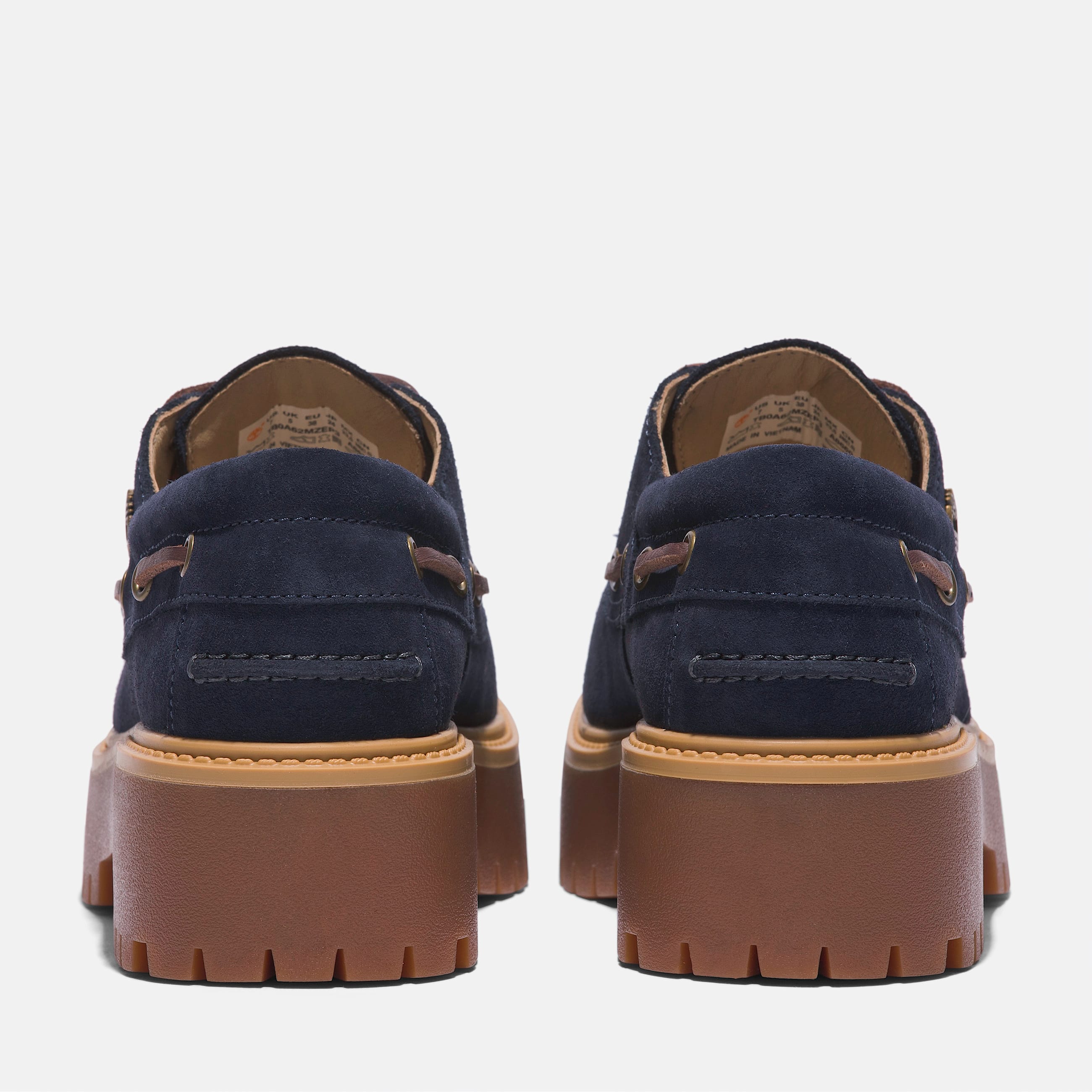 Womens Timberland CF Stead Indigo Suede Stone Street Platform Boat Shoe TBL Dark Blue Suede ALT5