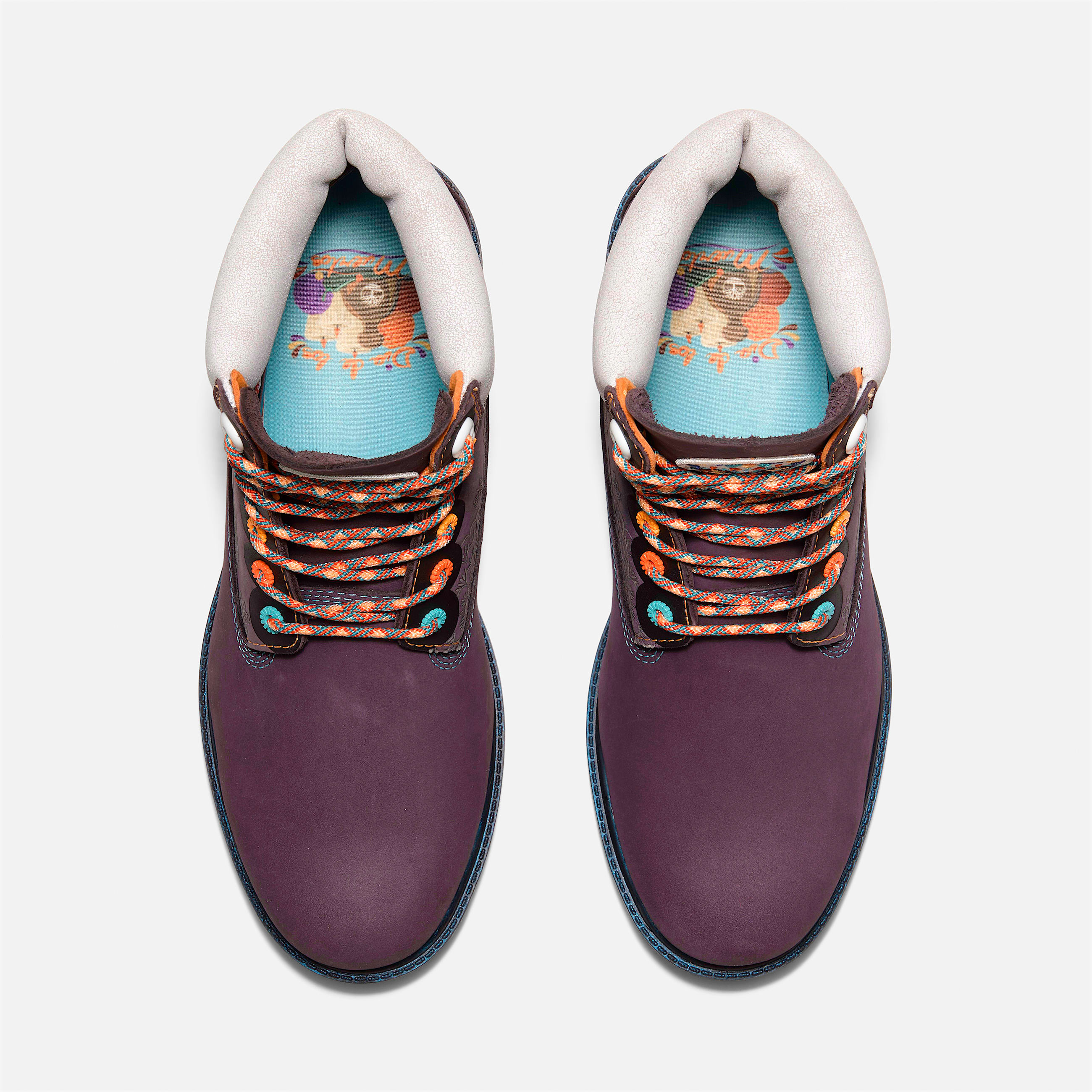 Mens Timberland Dia de Muertos 6Inch Waterproof Boot TBL Dark Purple Nubuck ALT2