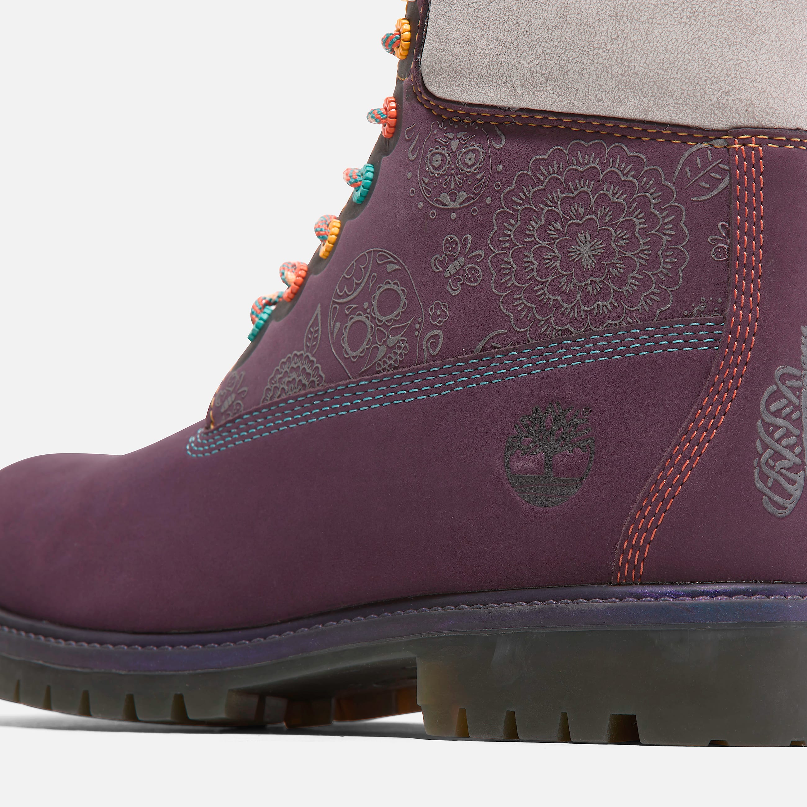 Mens Timberland Dia de Muertos 6Inch Waterproof Boot TBL Dark Purple Nubuck ALT7