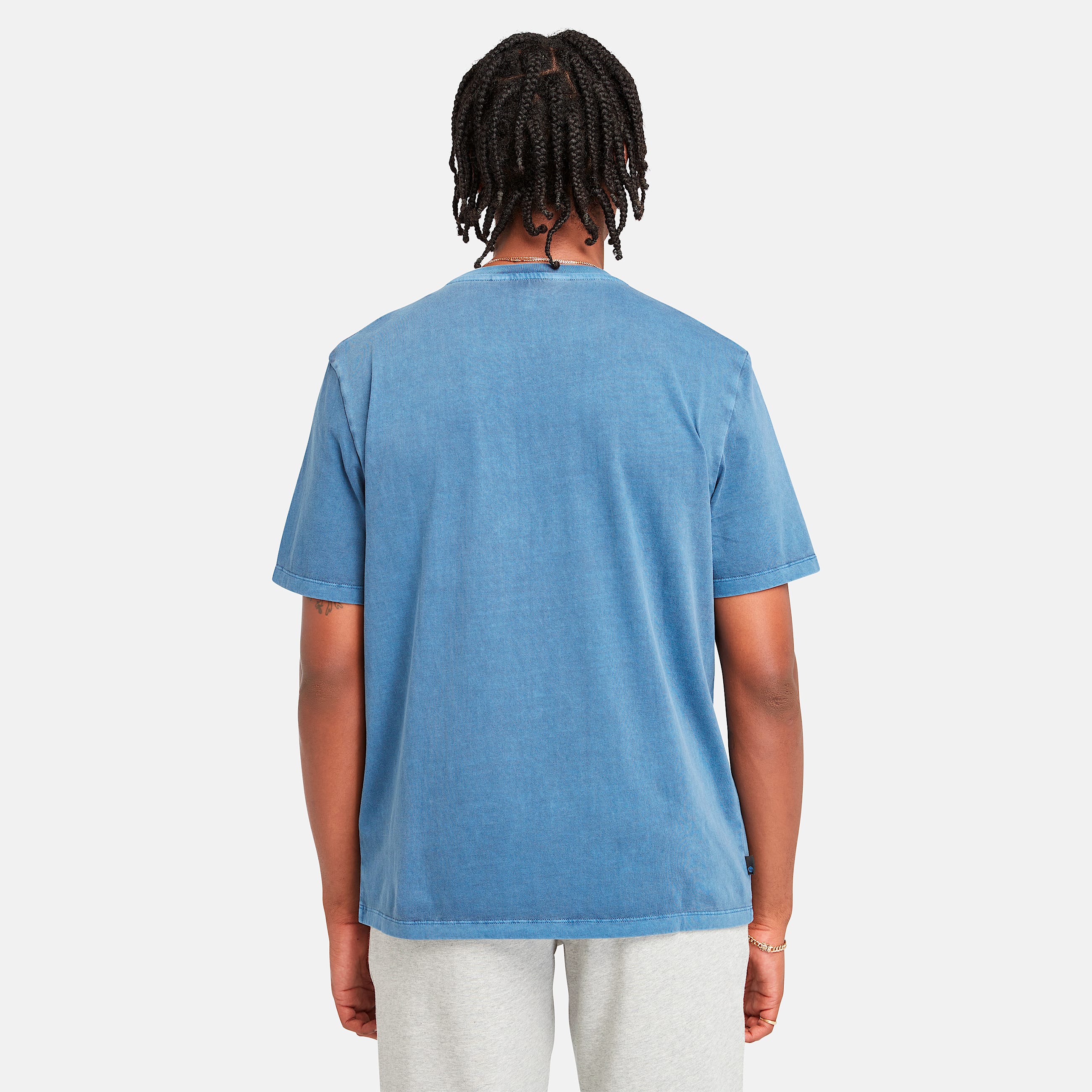 Mens Merrymack River Garment Dye Logo Graphic TShirt TBL Dark Denim ALT9