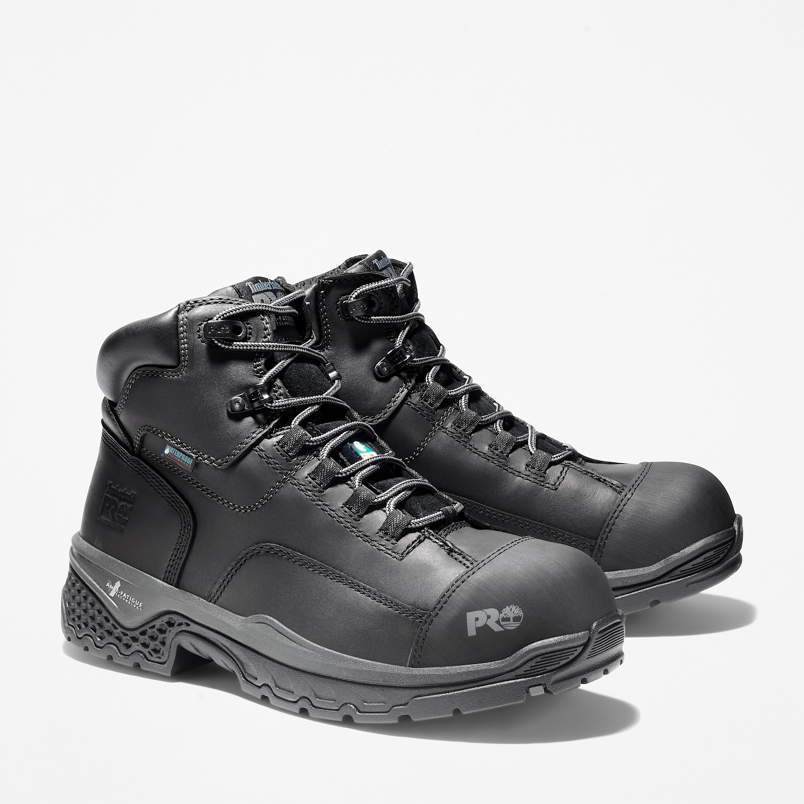 Mens Bosshog 6 Composite Toe Waterproof Work Boot TBL Black Leather ALT4