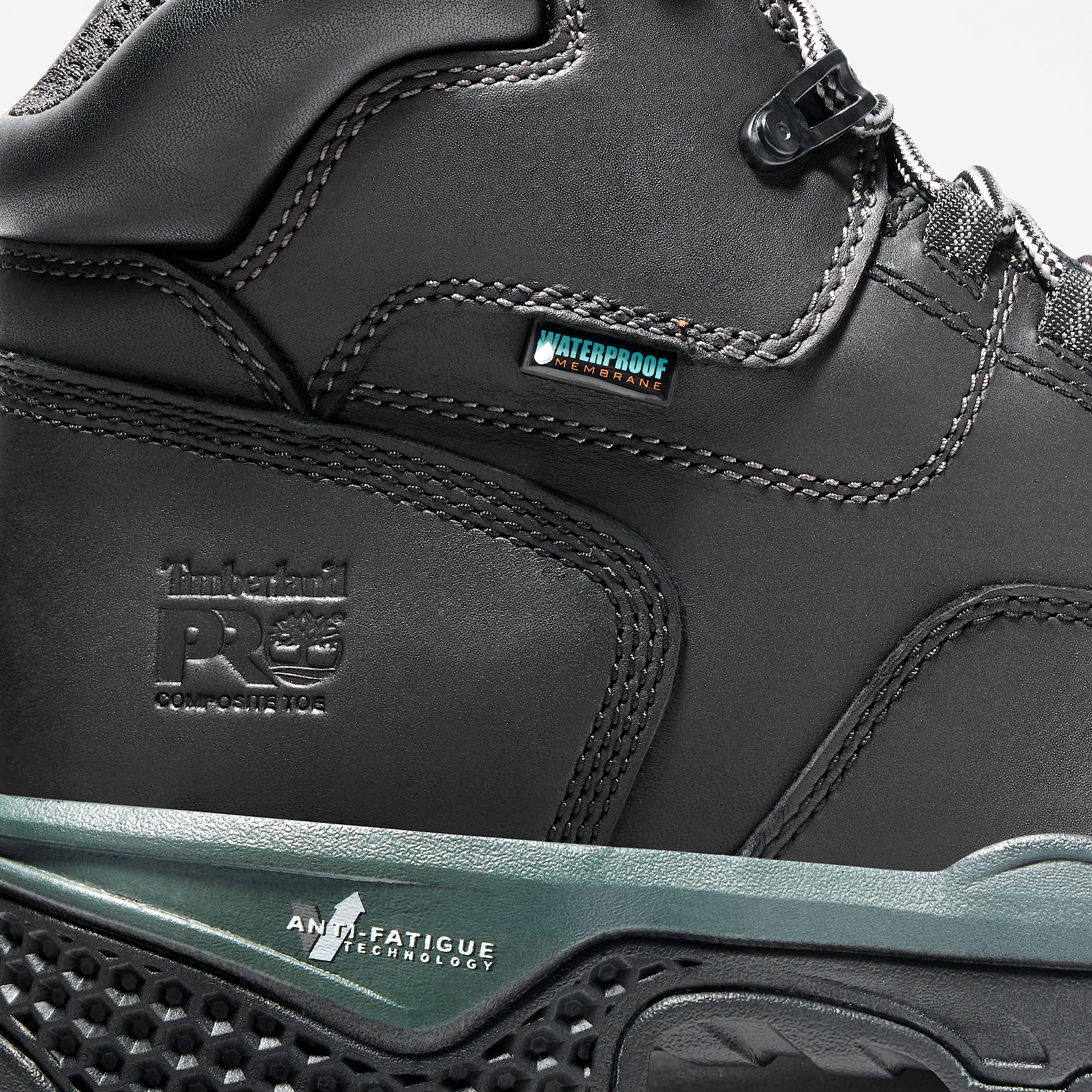 Mens Bosshog 6 Composite Toe Waterproof Work Boot TBL Black Leather ALT6