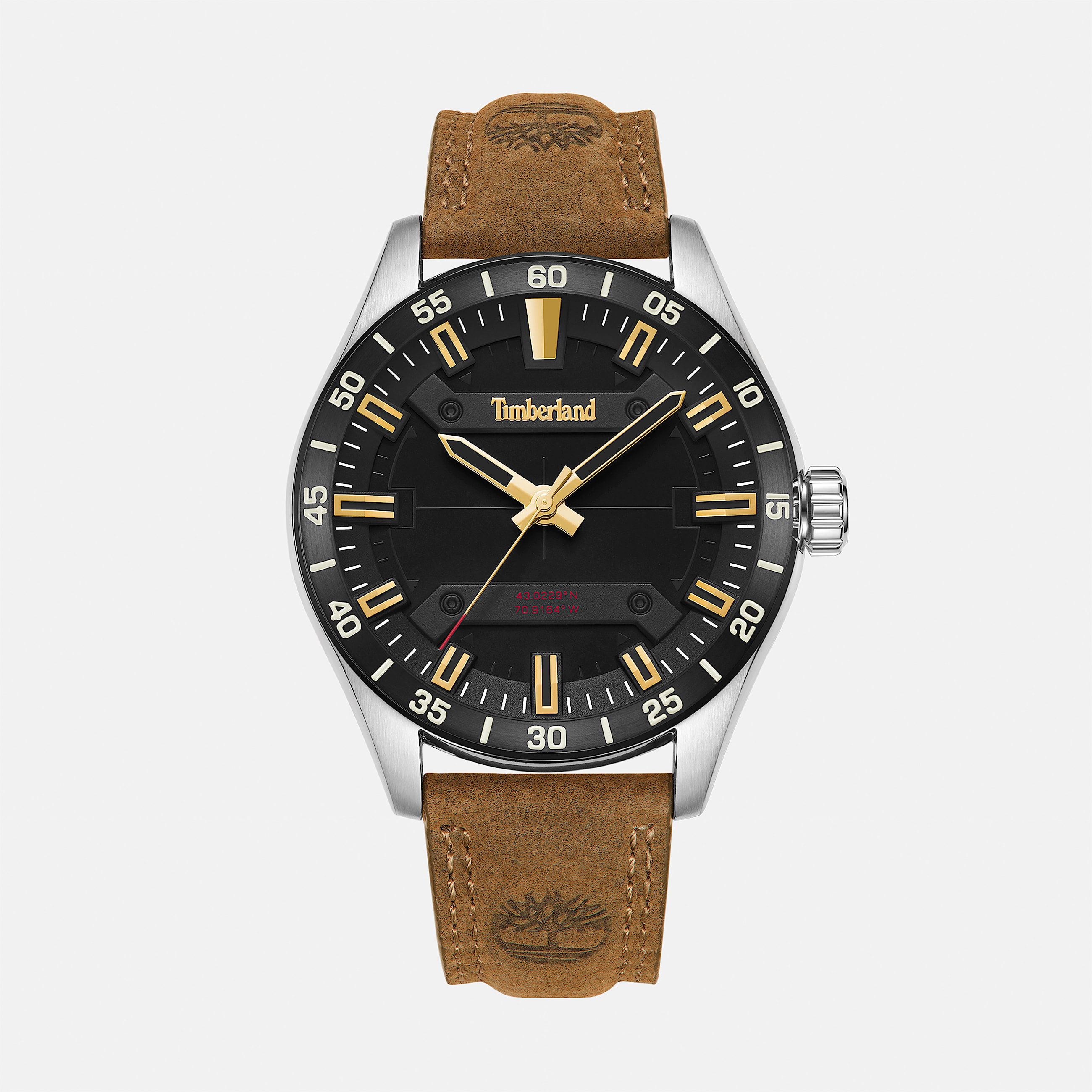 Mens Calverton Watch TBL Black FaceBrown Band HERO