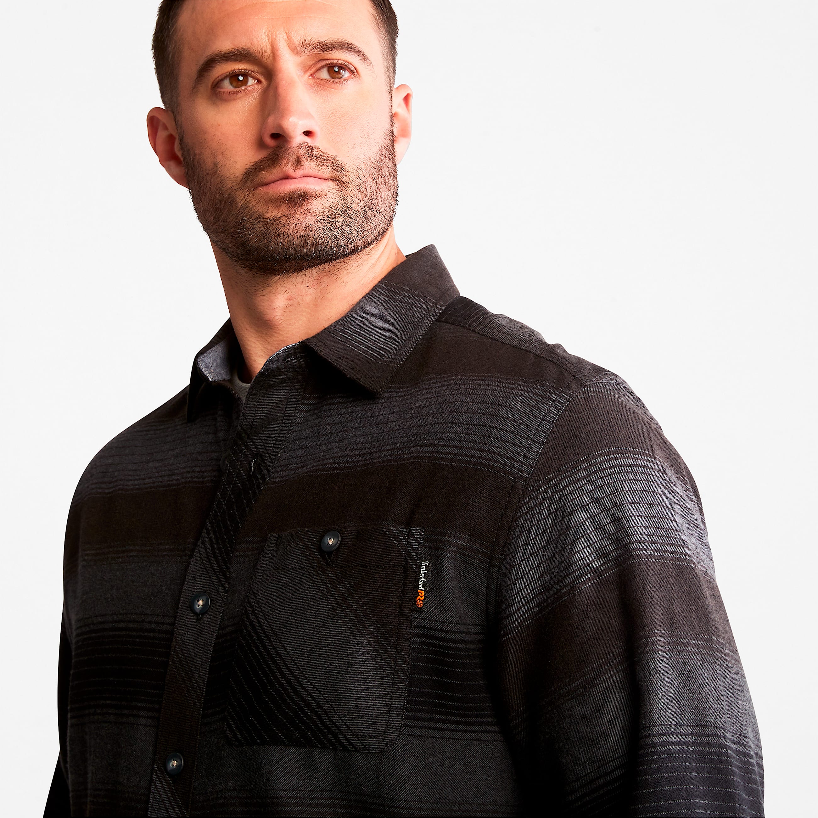 Mens Woodfort Midweight Flannel Work Shirt TBL Black Stripe ALT4