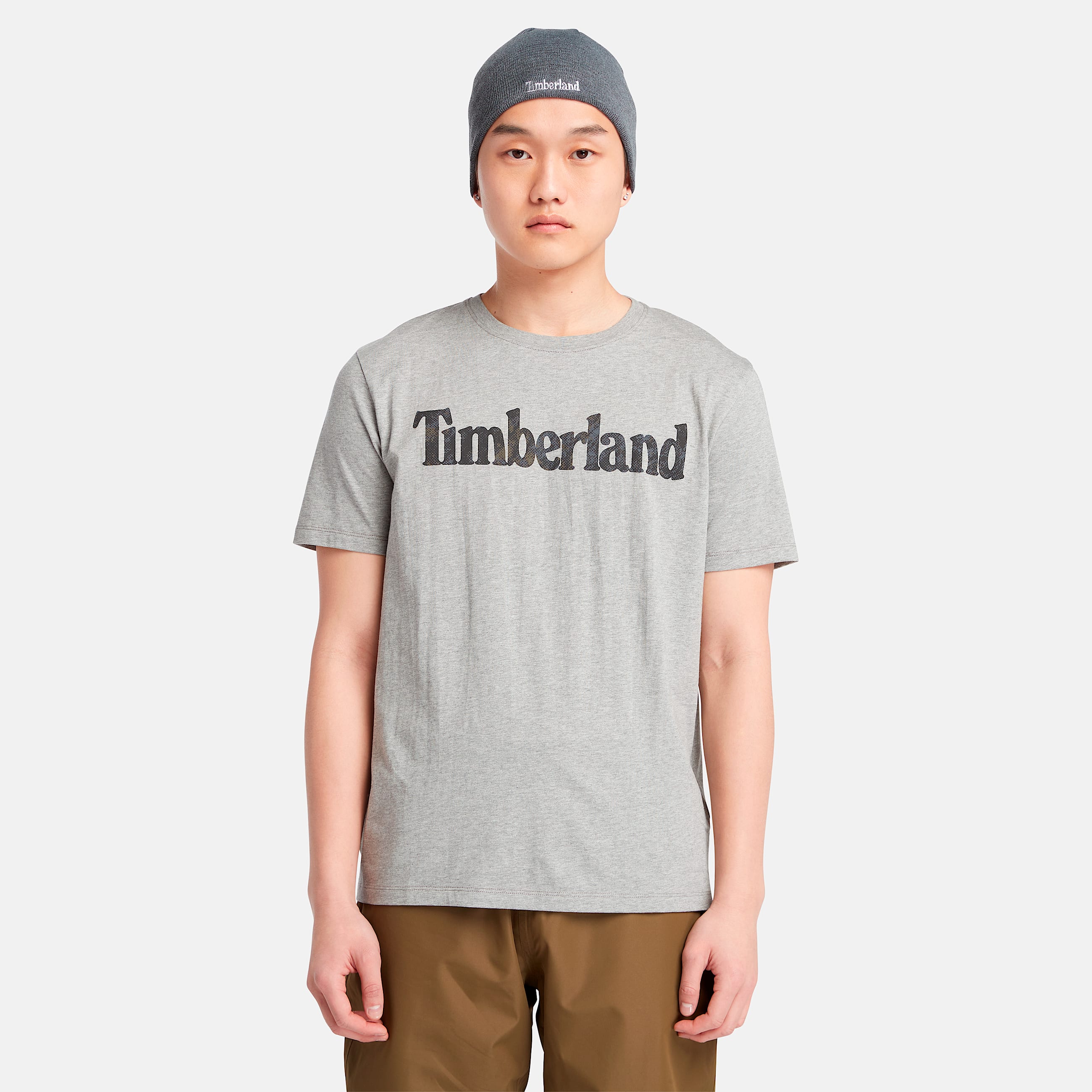 Mens Short Sleeve Seasonal Camo Linear Logo TShirt TBL Medium Grey Heather ALT8