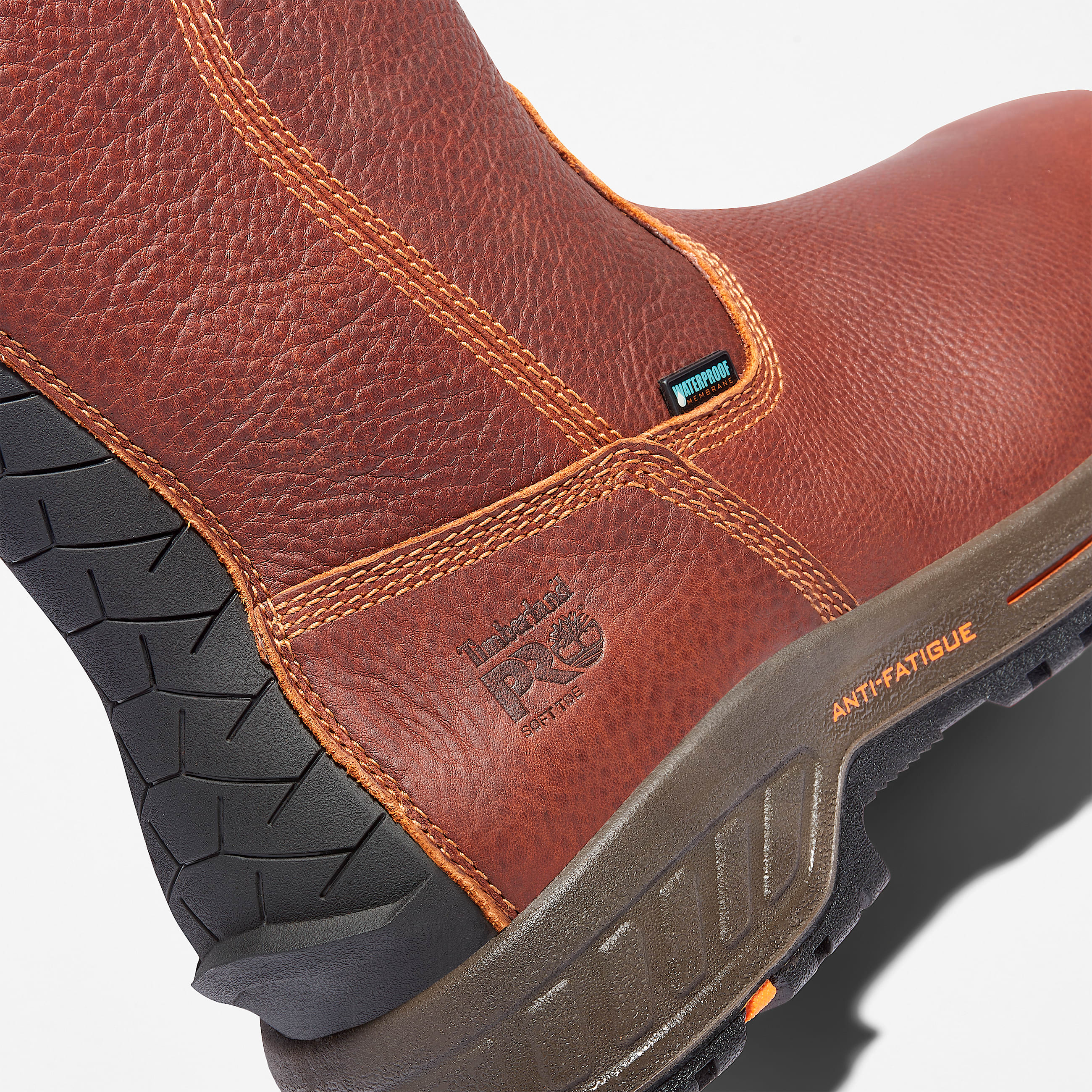 Mens Timberland PRO Helix HD Pull On Waterproof Work Boot TBL Brown Teak Trailblazer FullGrain ALT6