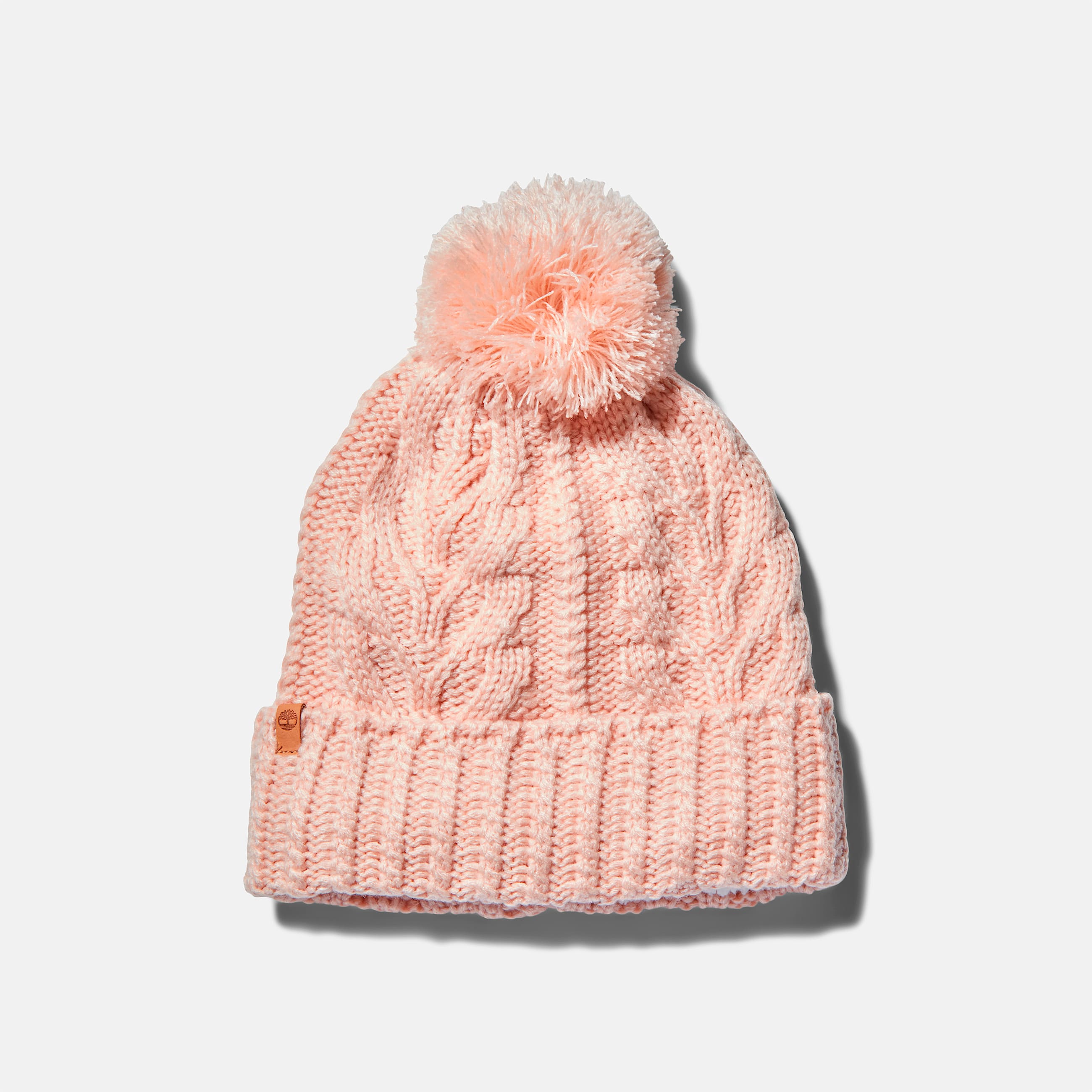 Womens Autumn Woods Cable Beanie with Pom TBL Cameo Rose HERO