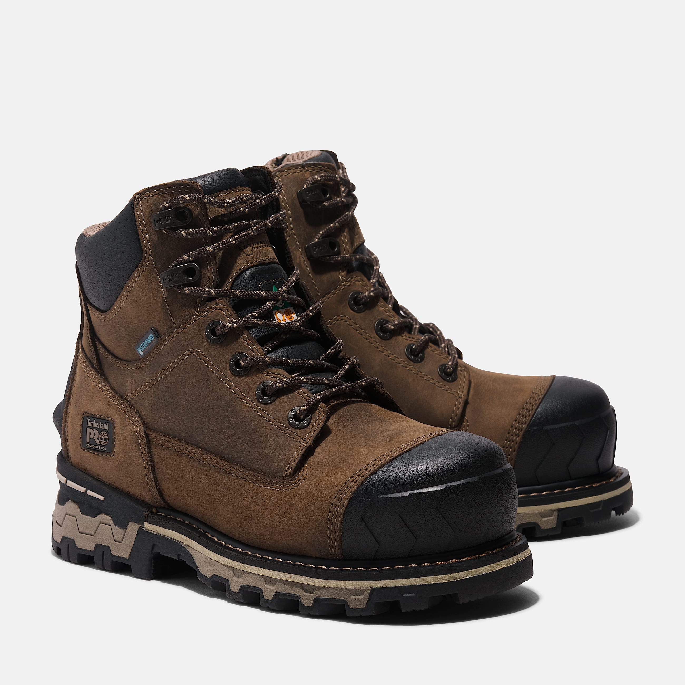 Womens Timberland PRO Boondock 6 Waterproof CompToe Work Boot TBL Turkish Coffee Brown ALT4