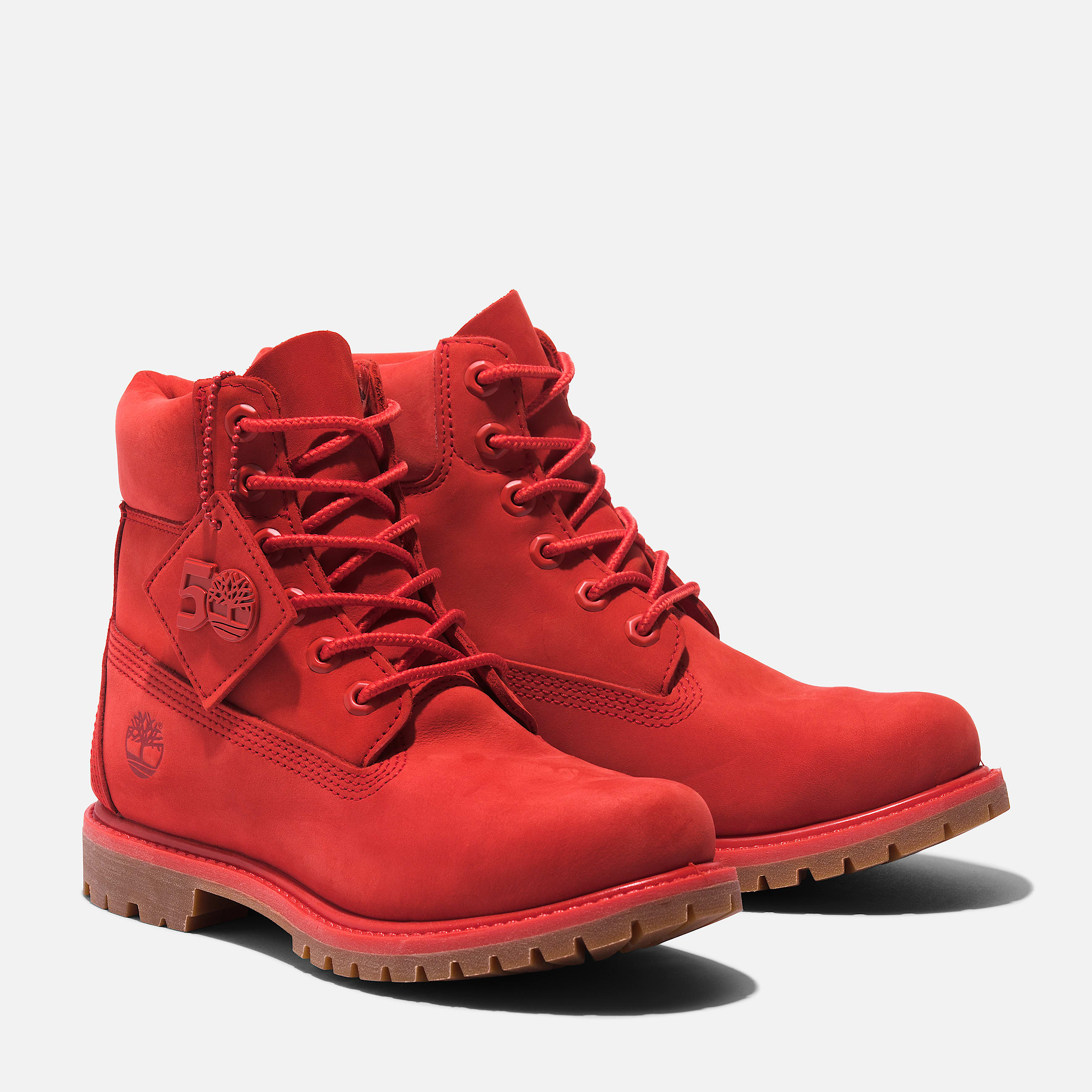 Womens Timberland 50th Anniversary Edition 6Inch Waterproof Boot TBL Medium Red Nubuck ALT4