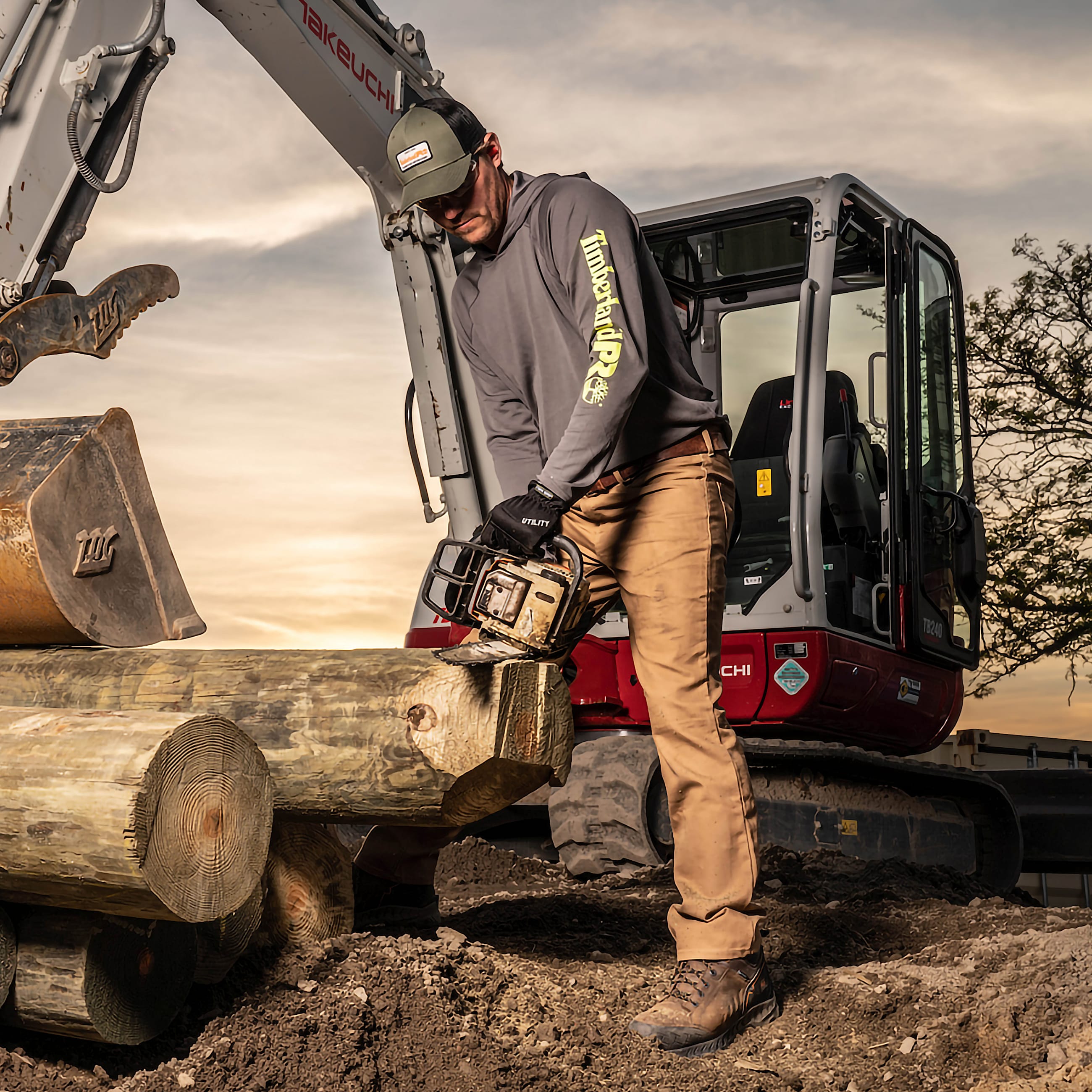 Mens Timberland PRO Wicking Good Hoodie TBL Pewter ALT6