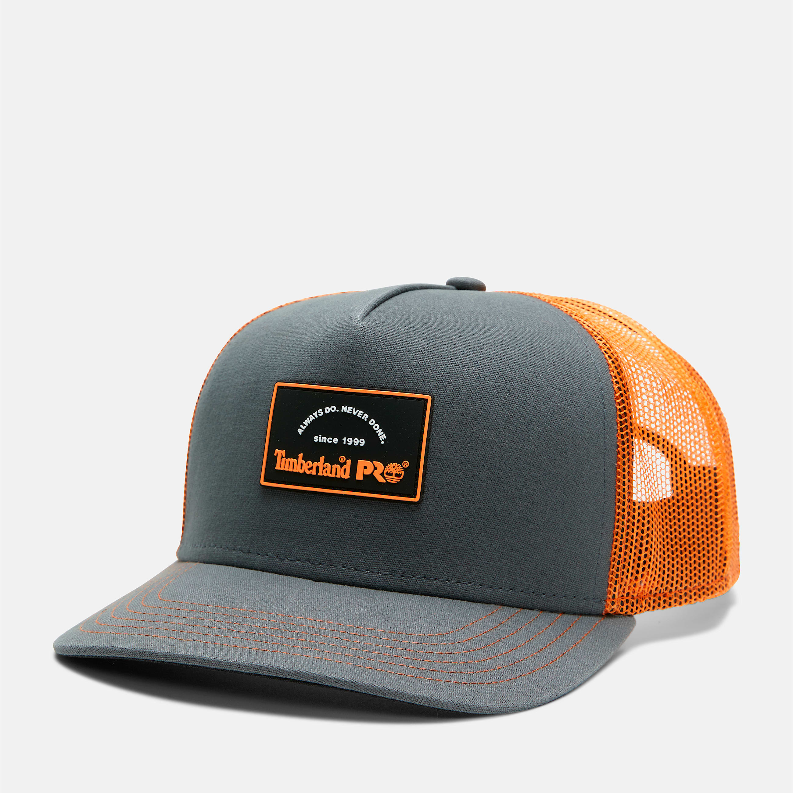 Mens Timberland PRO ADND MidProfile Trucker Hat TBL PewterPRO Orange HERO