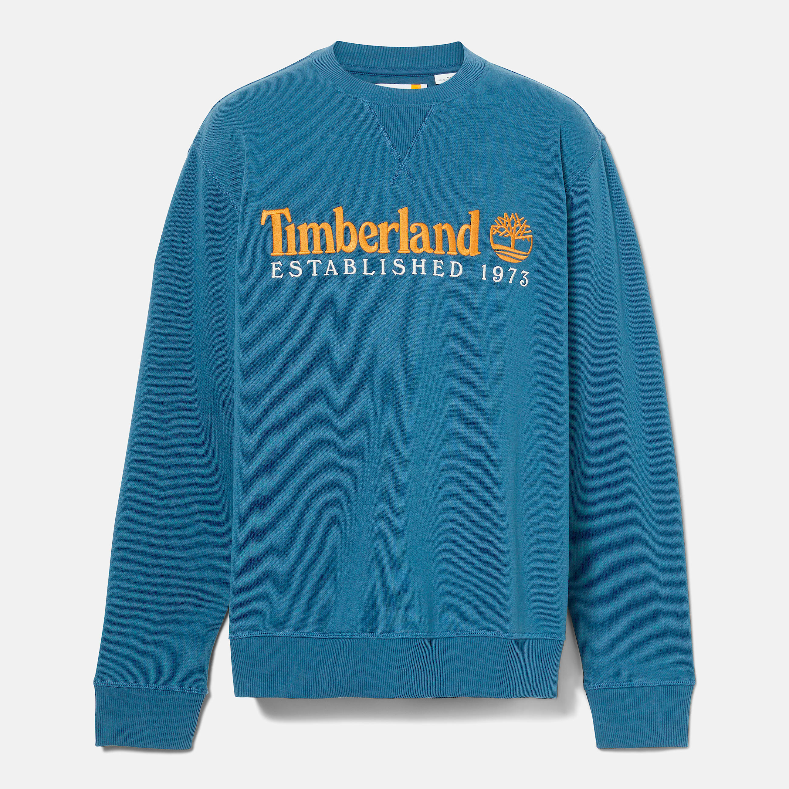 Mens Established 1973 Embroidered Logo Crew Neck Sweatshirt TBL Dark Denim ALT10