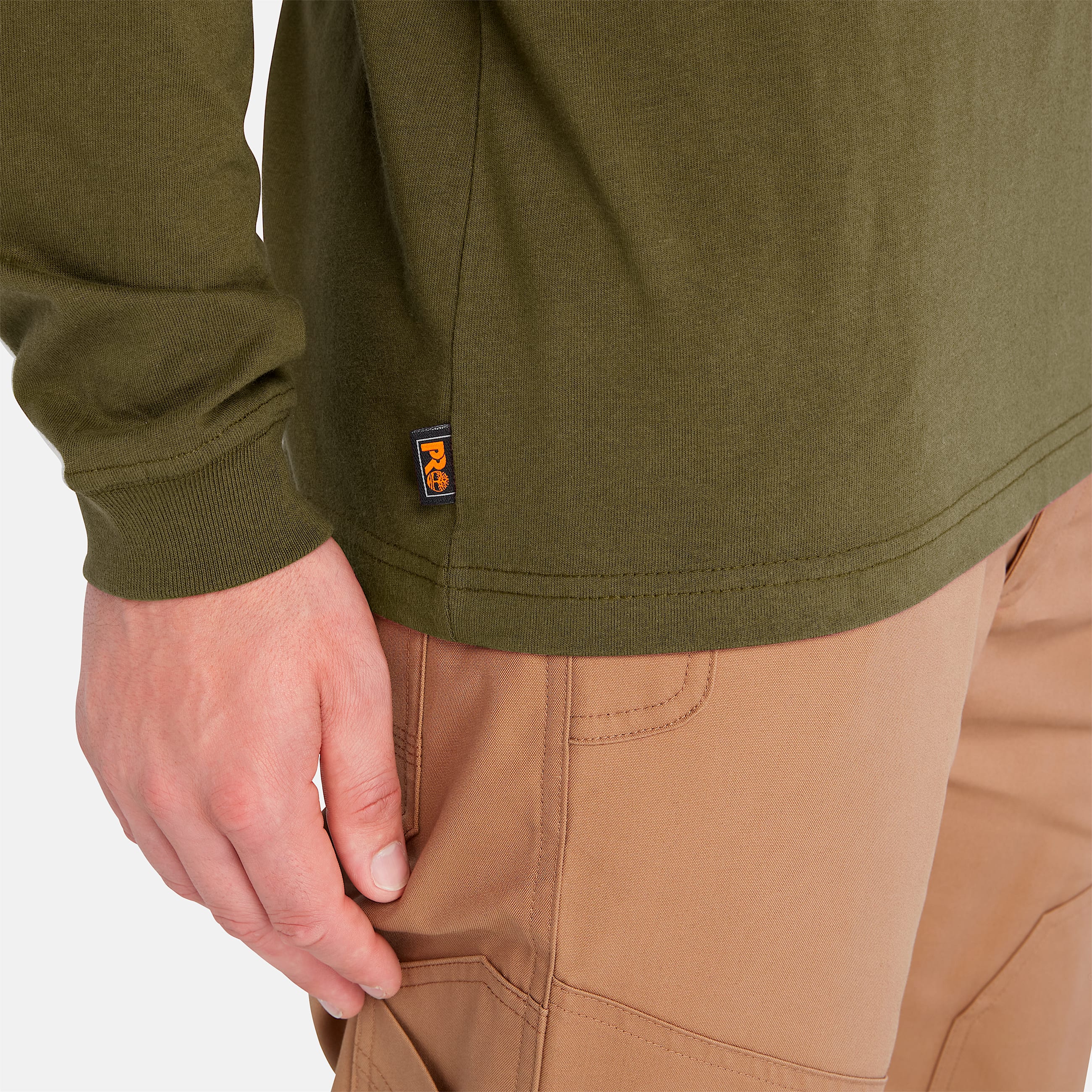 Mens Timberland PRO Core Logo LongSleeve TShirt TBL Olive Night ALT3