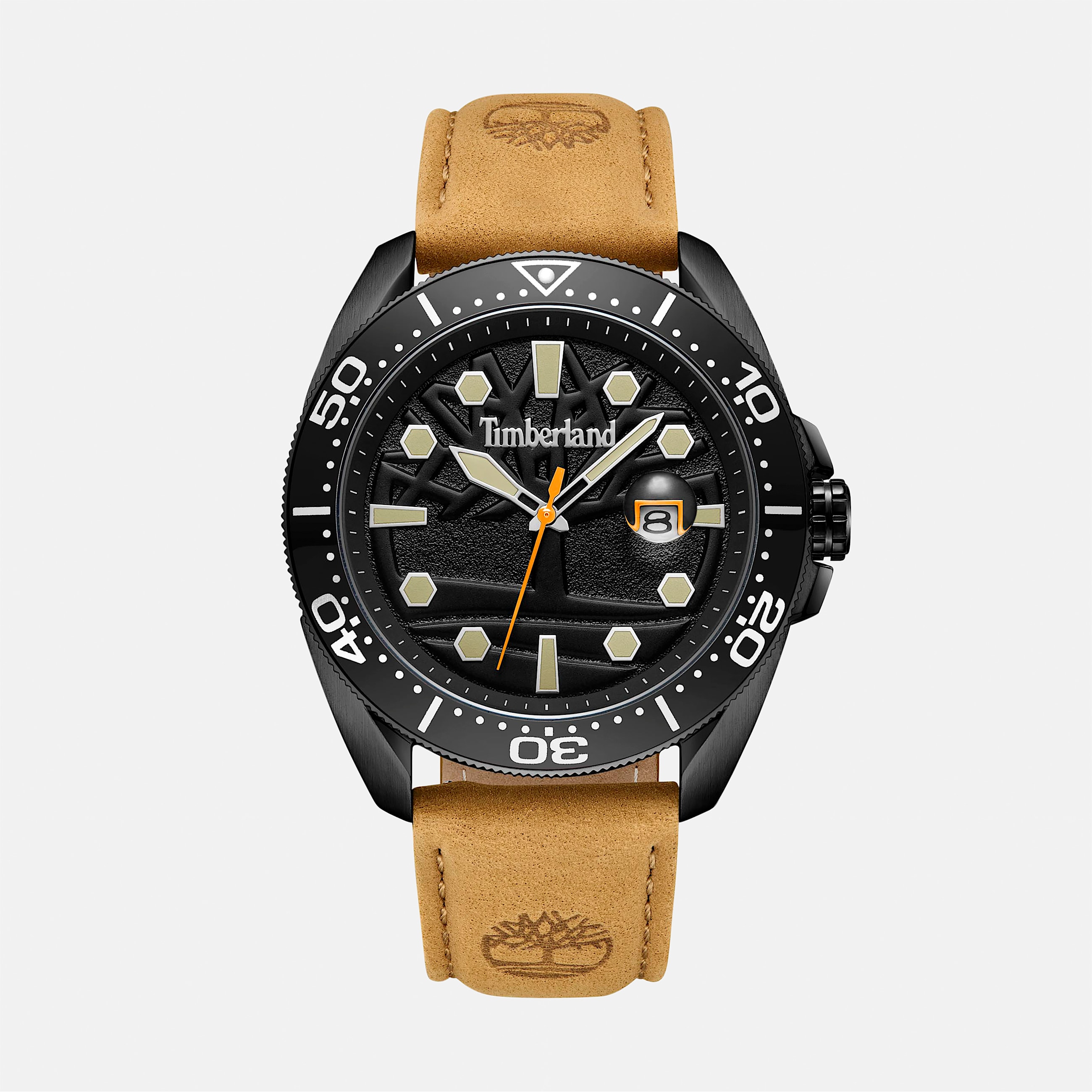 Mens Carrigan Watch TBL Black FaceTan Band HERO