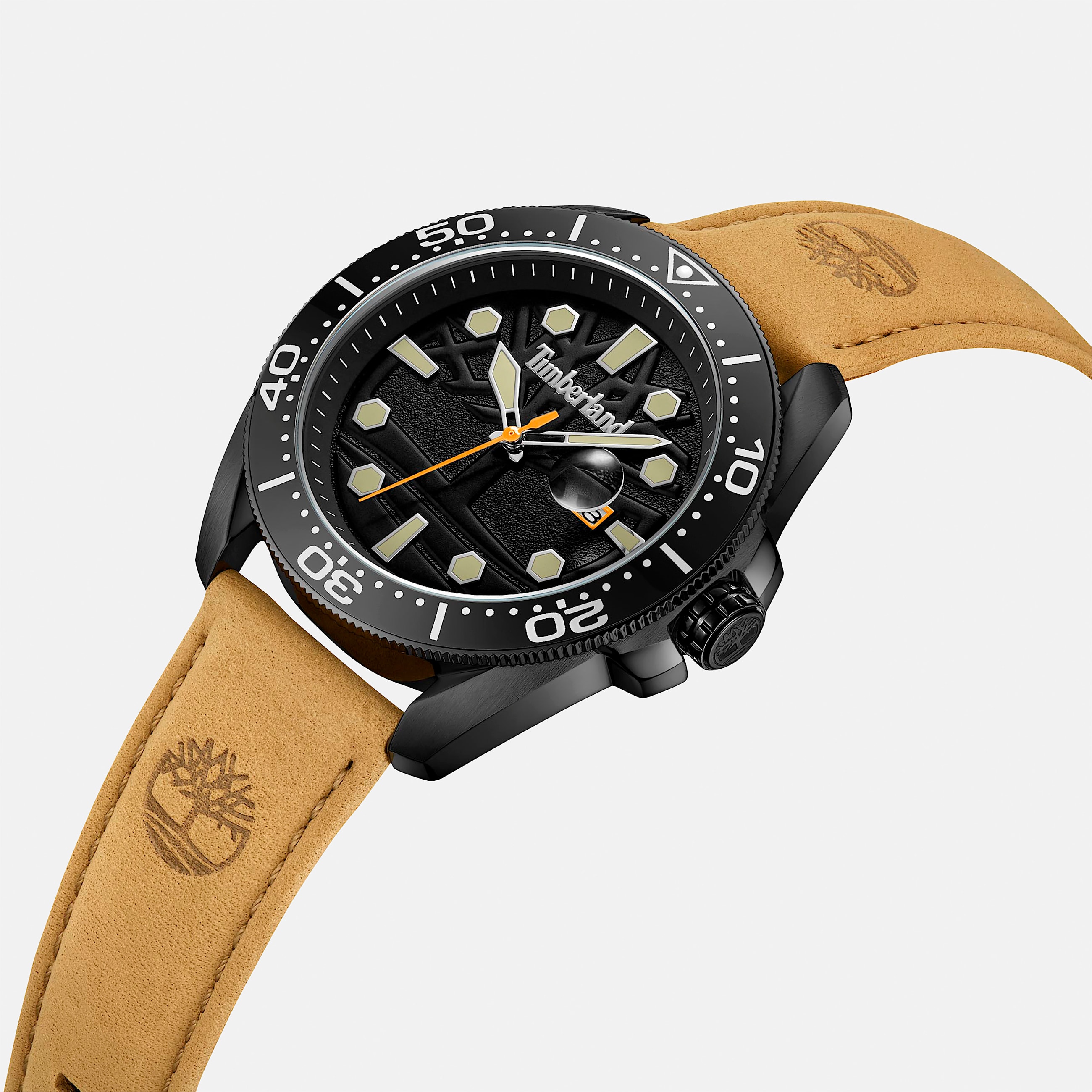 Mens Carrigan Watch TBL Black FaceTan Band ALT2