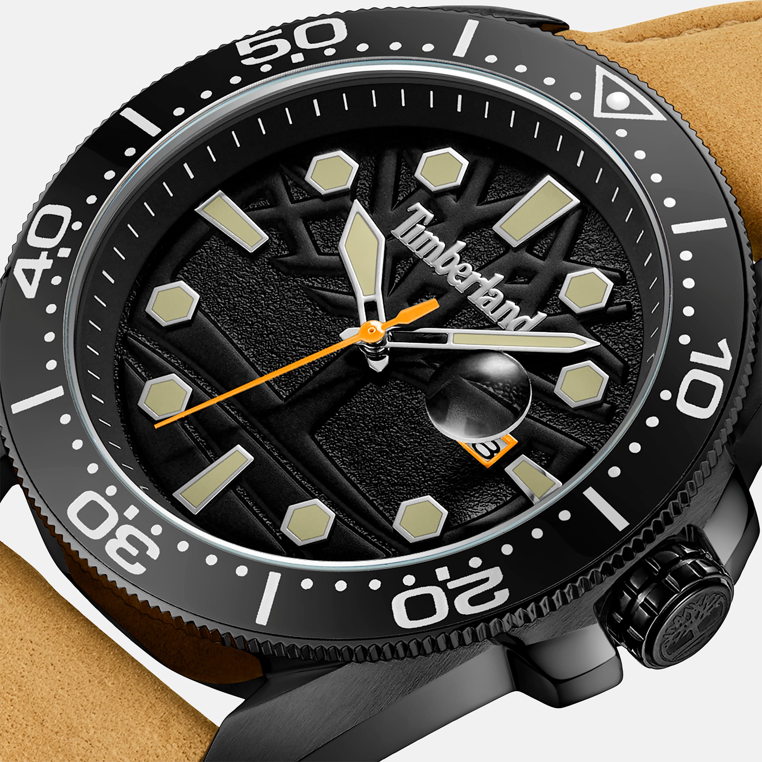 Mens Carrigan Watch TBL Black FaceTan Band ALT4