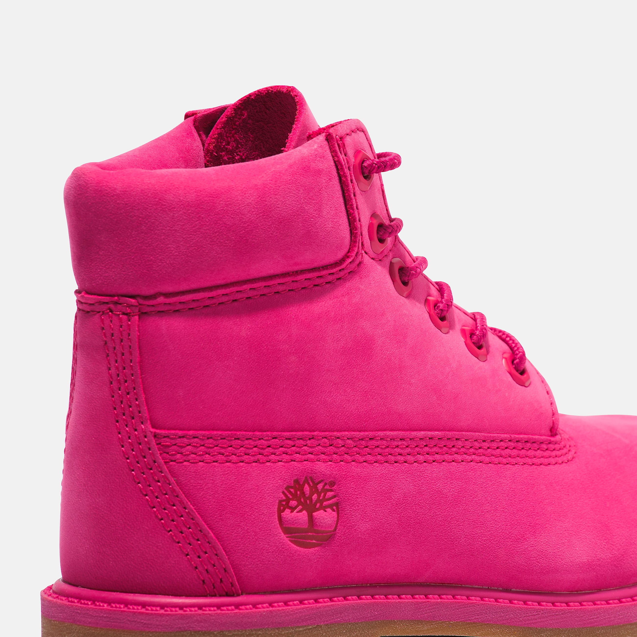 Junior Timberland 50th Edition Premium 6Inch Waterproof Boot TBL Dark Pink Nubuck ALT7