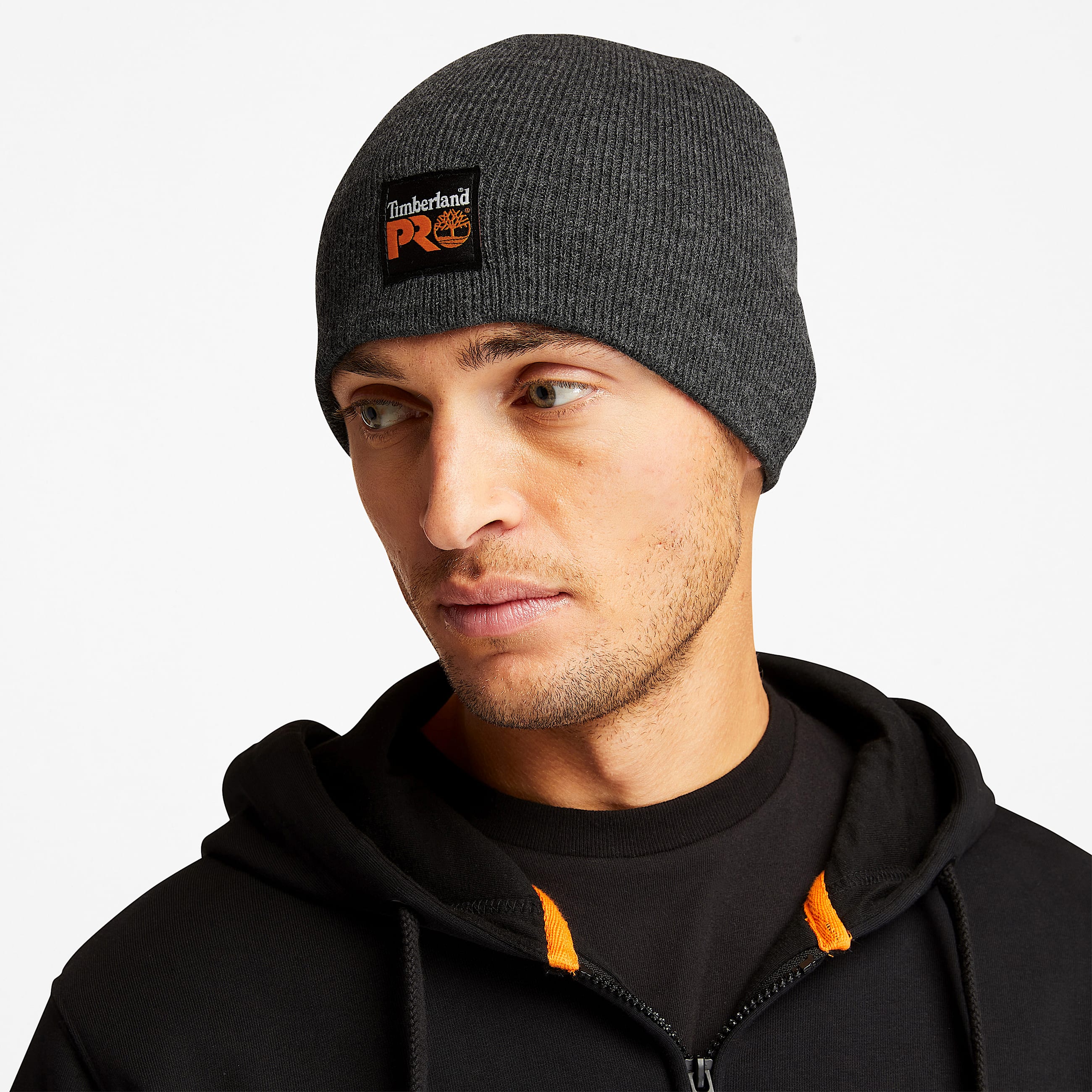 Mens Timberland PRO Beanie TBL Dark Charcoal Heather ALT1